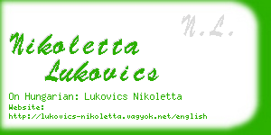 nikoletta lukovics business card